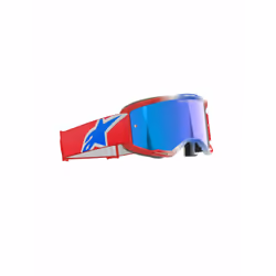 Alpinestars Vision 5 Corp Tricolor Mirror Lunettes de motocross, blanc-rouge-bleu pour Hommes