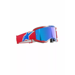 Alpinestars Vision 5 Corp Tricolor Mirror Lunettes de motocross, blanc-rouge-bleu pour Hommes