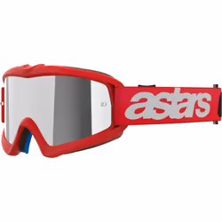 Alpinestars Vision Blaze Mirrored Lunettes de motocross pour jeunes, blanc-rouge