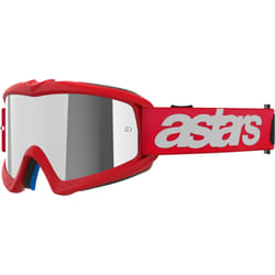 Alpinestars Vision Blaze Mirrored Lunettes de motocross pour jeunes, blanc-rouge