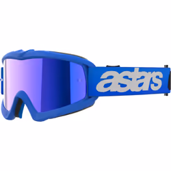 Alpinestars Vision Blaze Mirrored Lunettes de motocross pour jeunes, blanc-bleu