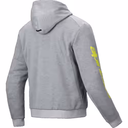 Alpinestars Chrome V2 Sport Sweat à capuche zippé de moto, gris-jaune, taille L pour Hommes