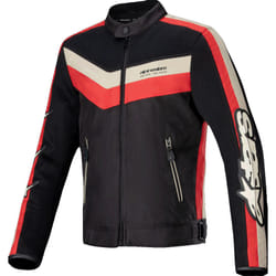 Alpinestars T-Dyno Air Blouson textile de moto, noir-rouge-beige, taille M pour Hommes