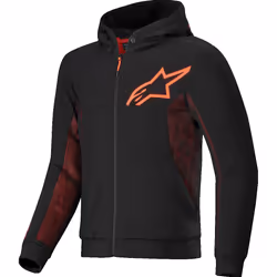 Alpinestars Chrome Air Sport Sweat à capuche zippé de moto, noir-rouge, taille M pour Hommes