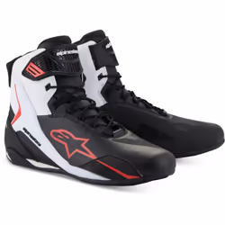 Alpinestars Faster-4 Chaussures de moto, noir-blanc-rouge, taille 49 pour Hommes