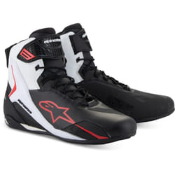 Alpinestars Faster-4 Chaussures de moto, noir-blanc-rouge, taille 49 pour Hommes