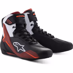 Alpinestars Faster-4 Chaussures de moto, noir-blanc-rouge, taille 40 pour Hommes