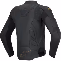Alpinestars Dusk Blouson de moto en cuir, noir-or, taille 58 pour Hommes