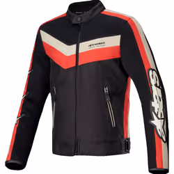 Alpinestars T-Dyno Air Blouson textile de moto, noir-rouge-beige, taille L pour Hommes