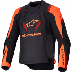 Alpinestars T-Stunt Air Blouson textile de moto, noir-rouge, taille 2XL pour Hommes