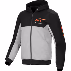 Alpinestars Chrome V2 Duo Sport Sweat à capuche zippé de moto, noir-gris-rouge, taille 2XL pour Hommes