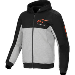 Alpinestars Chrome V2 Duo Sport Sweat à capuche zippé de moto, noir-gris-rouge, taille 2XL pour Hommes