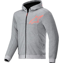 Alpinestars Chrome V2 Sport Sweat à capuche zippé de moto, gris-rouge, taille S pour Hommes