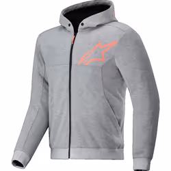 Alpinestars Chrome V2 Sport Sweat à capuche zippé de moto, gris-rouge, taille 2XL pour Hommes