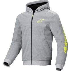 Alpinestars Chrome V2 Sport Sweat à capuche zippé de moto, gris-jaune, taille M pour Hommes