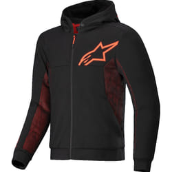 Alpinestars Chrome Air Sport Sweat à capuche zippé de moto, noir-rouge, taille S pour Hommes