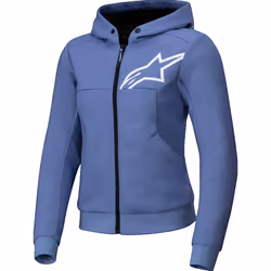 Alpinestars Stella Chrome V2 Sport Sweat à capuche zippé de moto pour femmes, bleu, taille S