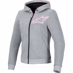 Alpinestars Stella Chrome V2 Sport Sweat à capuche zippé de moto pour femmes, gris, taille XS