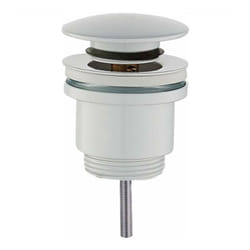 Tecom - Bonde clic-clac ronde modèle standard, coloris blanc mat Damast 18217 Blanc mat