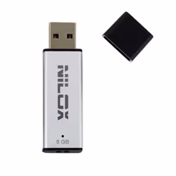 Nilox U2NIL8BL002, 8 Go, USB Type-A, 2.0, 90 Mo/s, Casquette, Argent