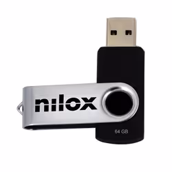 Nilox U3NIL64BL001, 64 Go, USB Type-C, 3.0, 100 Mo/s, Pivotant, Argent