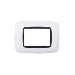 Ettroit - Plaque plastique arrondie 3 modules compatible Ettroi Bticino Livinglight, coloris blanc - LN88301
