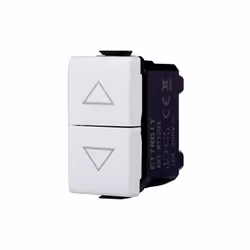 Bouton poussoir double 1P+1P NO 10A 250Vac compatible avec Bticino Matix, couleur blanc. Généralement utilisé pour les volets ...