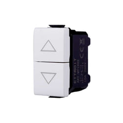 Ettroit - Bouton double 1P+1P no pour volet roulant montée et descente compatible Bticino Matix couleur blanc MT1202