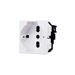 Ettroit - Prises Schuko compatible Bticino Matix norme allemande 2P+T 10/16A couleur Blanc