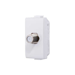 Prise télévision tv satellite type f à vis compatible Bticino Matix couleur blanc