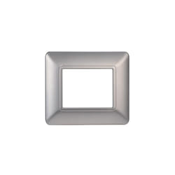 Ettroit - Plaque compatibles Bticino Matix 2 modules plastique couleur argent
