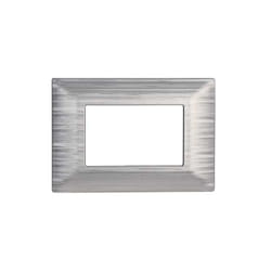 Plaque compatibles Bticino Matix 3 modules plastique couleur argent satiné