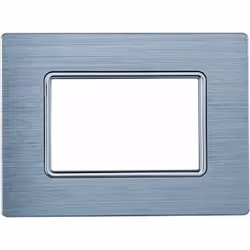 Placca in alluminio3 posti colore silver lucido serie Solar compatibile Matix SKU MT86317. Plaque aluminium 3 places couleur ...