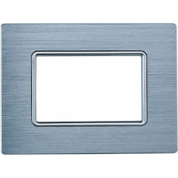 Plaque en aluminium 3 places couleur argent poli Série solaire compatible Matix