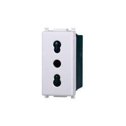 Prise italienne 2P+T 10/16A compatible Vimar Plana couleur blanc Ettroit EV2001
