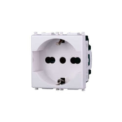 Ettroit - Prises Schuko compatible Vimar Plana 2P+T 10/16A 250V couleur blanc EV2102