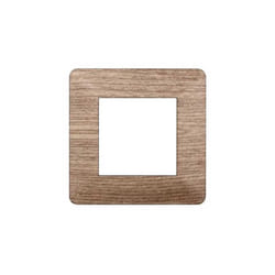 Plaque compatibles Vimar Plana 2 modules plastique couleur bois clair Ettroit EV83204