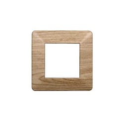 Ettroit - Plaque compatibles Vimar Plana 2 modules plastique couleur bois sombre EV83205