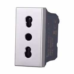 ETTROIT AG2001 Prise bypass bivalente 2P+T 10/16A Coloris Gris Compatible avec Bticino Axolute Prise bypass bivalence 2P+T 10 ...