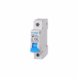 Disjoncteur automatique 1P 10A 220V 1 module DIN Ettroit réf. JXB1-63-1P-10A Protge le systme des surcharges et des courts-ci ...