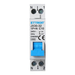 Ettroit - Disjoncteur à courant résiduel 1P+N 10A C6 4.5kA 30mA 220V