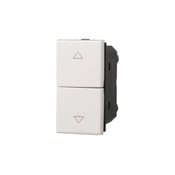 ETTROIT Bouton double 1P+1P NO pour volet roulant montée et descente compatible avec Bticino Axolute couleur blanc Ettroit AB1202