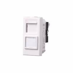 Prise RJ45 catégorie cat.6 8-Pin série Moon Ettroit compatible Bticino Axolute couleur blanc. Complet avec plaque d'identific ...
