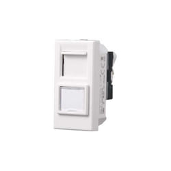 Prise RJ45 catégorie cat.6 compatible Bticino Axolute couleur blanc Ettroit AB2356