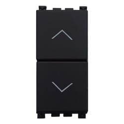Ettroit - Interrupteur double bouton 1P+1P 10A pour volet roulant montée et descente Couleur noir Compatible avec Vimar Arke VA1202