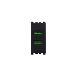 Prise usb Chargeur usb 5V 2.1A 2 Ports usb-a Couleur Noire Compatible Avec Vimar Arke - Ettroit