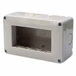 Boîtier hydrobox à 4 modules en matériau thermoplastique, avec indice d'étanchéité IP40. Compatible avec la série Vimar Plana ...