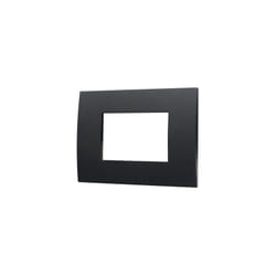 Plaque plastique Ettroit 3P 3 places série Venus couleur noire compatible avec Vimar Arke VA83302
