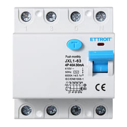 Disjoncteur différentiel pur 4P 40A 6kA 30mA 380V