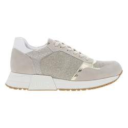 Baskets femme - LIU JO - talon semi-compensé 35cm - beige et blanc
